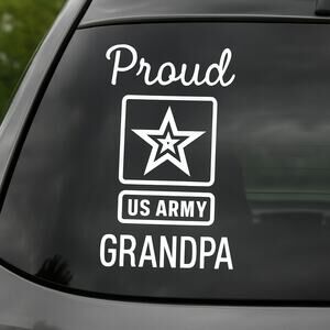 Handmade Proud US Army Grandpa Car Decal Sticker Military Veteran Support